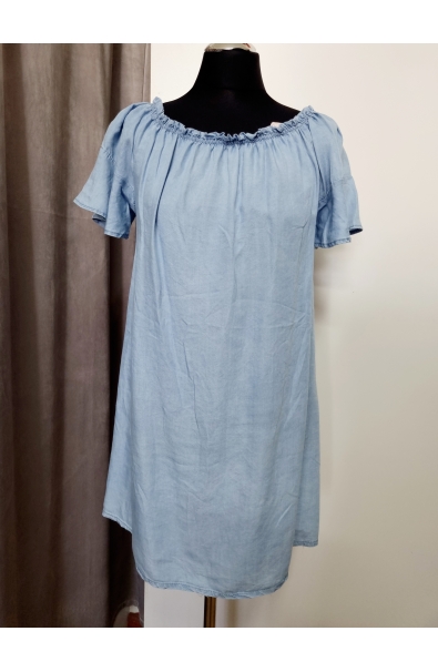 Modré riflové šaty