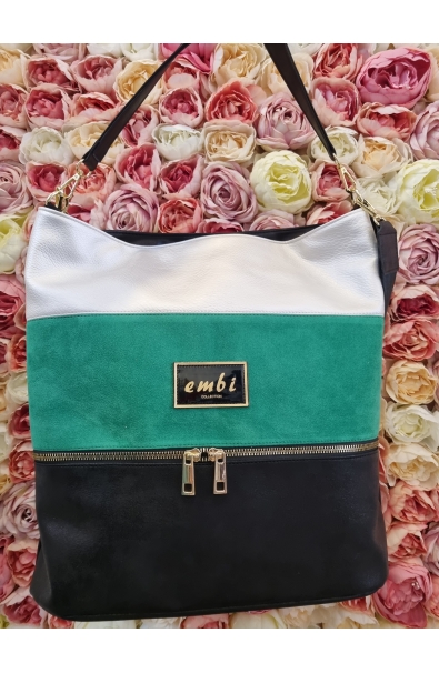 Dámska kabelka zeleno-čierna Embi