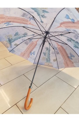 Dáždnik dámsky veľký s motívmi miest