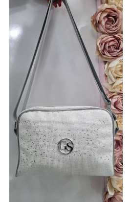 Strieborná menšia crossbody kabelka Grosso