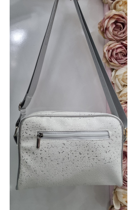 Strieborná menšia crossbody kabelka Grosso
