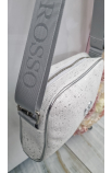 Strieborná menšia crossbody kabelka Grosso
