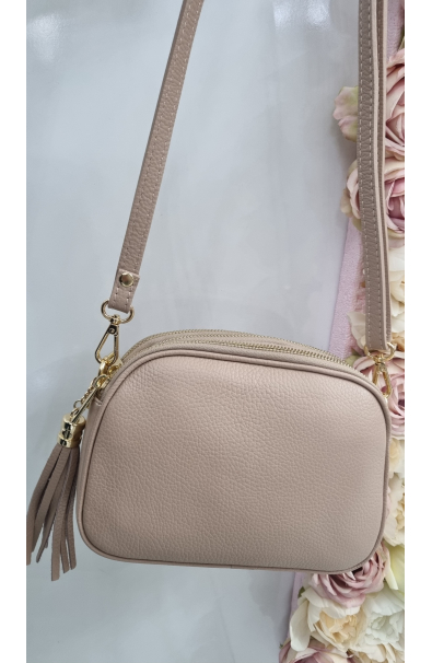 Ružová Kožená Crossbody kabelka Grosso