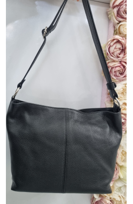 Čierna Kožená Crossbody kabelka Grosso
