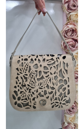 Trendy béžová crossbody kabelka Grosso