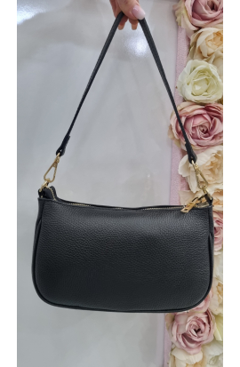Čierna Kožená Crossbody kabelka Grosso