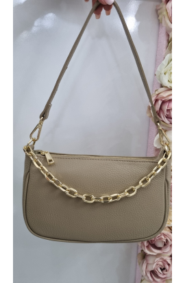 Hnedá kožená crossbody kabelka Vera Leppe