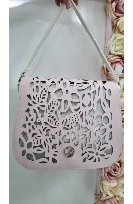 Trendy ružová-biela crossbody kabelka Grosso