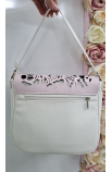 Trendy ružová-biela crossbody kabelka Grosso