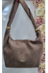 Semišová hnedá kabelka na plece Grosso