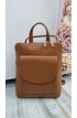 Štýlový hnedý kožený ruksak Italy