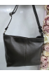 Tmavohnedá kožená crossbody kabelka Grosso