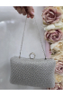 Strieborná štrasová spoločenská kabelka