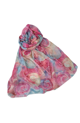 Šál ružový s hodvábom