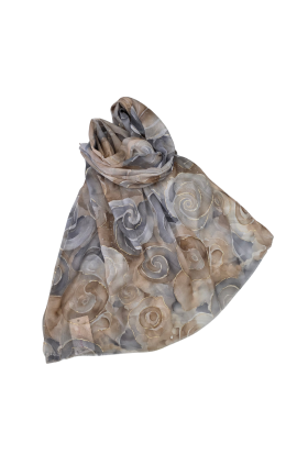 Šál hnedý s hodvábom