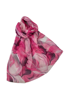 Šál ružový s hodvábom