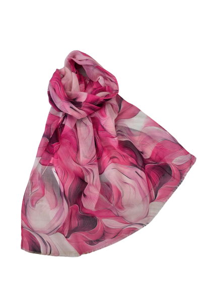 Šál ružový s hodvábom