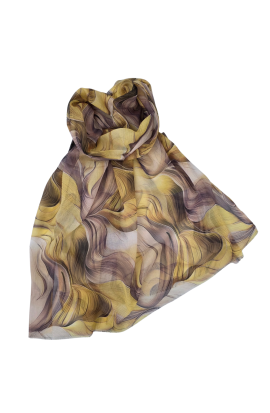 Šál žltý s hodvábom