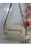 Prešívaná menšia béžová crossbody kabelka Grosso