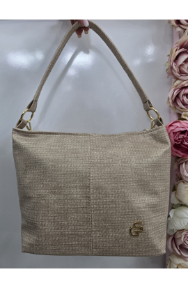 Béžová kabelka cez plece Grosso