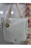 Štýlová biela kabelka na plece Grosso