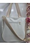 Štýlová biela kabelka na plece Grosso