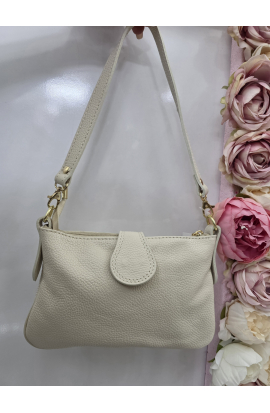 B&eacute;žov&aacute; kožen&aacute; crossbody kabelka Italy