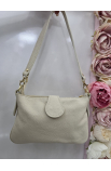 Béžová kožená crossbody kabelka Italy
