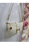 Béžová kožená crossbody kabelka Italy