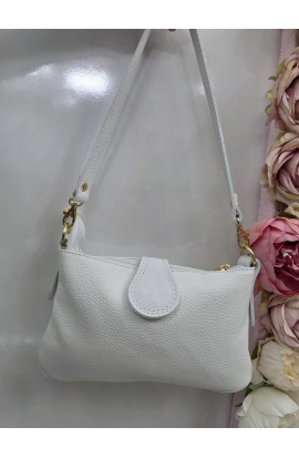 B&eacute;žov&aacute; kožen&aacute; crossbody kabelka Italy