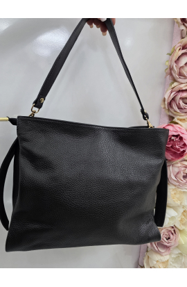 Kožen&aacute; čierna kabelka ma plece Vera Pelle