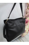 Kožená čierna kabelka ma plece Vera Pelle