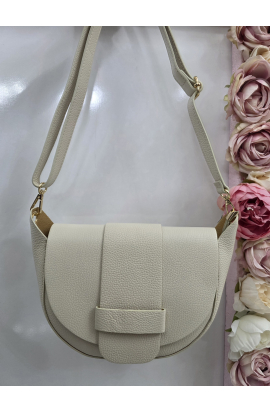 Štýlová béžová crossbody kabelka Vera Pelle