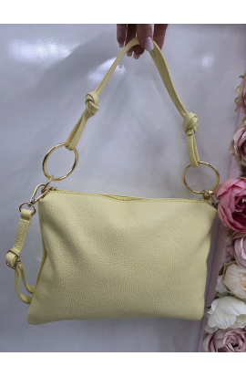 Žltá kožená crossbody kabelka Grosso