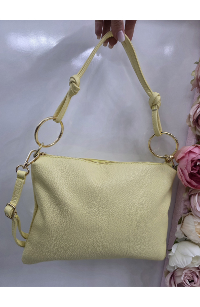 Žltá kožená crossbody kabelka Grosso