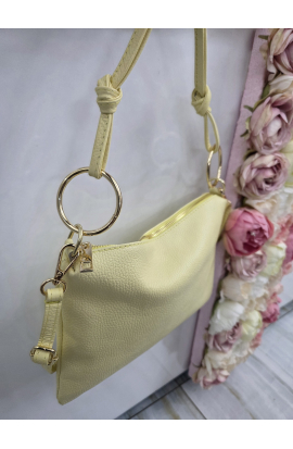 Žlt&aacute; kožen&aacute; crossbody kabelka Grosso