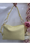 Žltá kožená crossbody kabelka Grosso