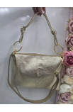 Zlatá kožená crossbody kabelka Grosso