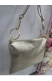Zlatá kožená crossbody kabelka Grosso