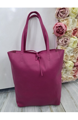 Kožená cyklámenová kabelka Italy