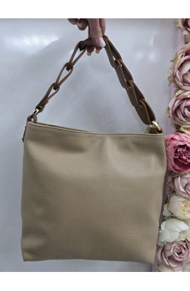 Šedohnedá semišová kožená kabelka Italy