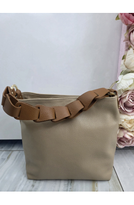 &Scaron;edohned&aacute; semi&scaron;ov&aacute; kožen&aacute; kabelka Italy