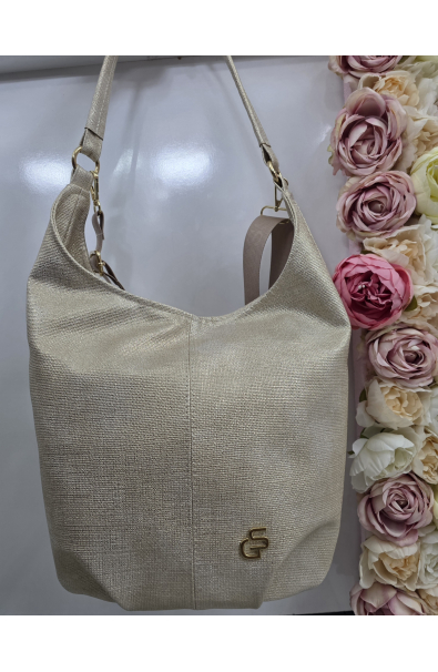 Elegantná zlatá kabelka na plece Grosso