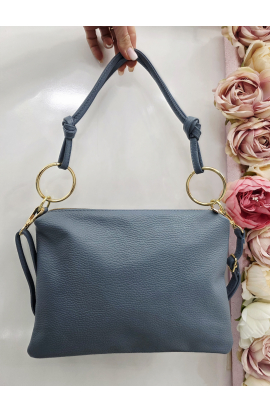 Modrá kožená crossbody kabelka Grosso