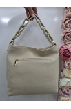 Béžová kožená kabelka Italy