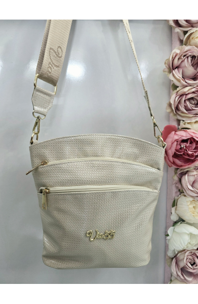 Štýlová zlatá crossbody kabelka Via55