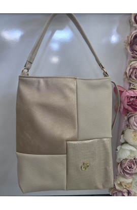 Béžová kabelka s crossbody ramienkom Grosso