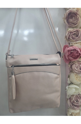 Jednoduchá ružová crossbody kabelka