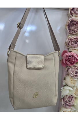 Štýlová béžová crossbody kabelka na plece Grosso