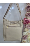 Štýlová béžová crossbody kabelka na plece Grosso
